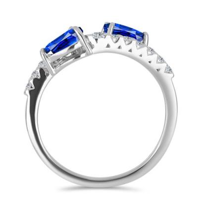 BUY STERLING SILVER RING WITH NATURAL BLUE SAPPHIRE GEMSTONE